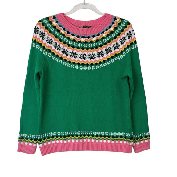 NEW Talbots Fair Isle Sweater Women's Size Medium Petite PM Nordic Holiday - Picture 1 of 9